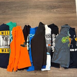 Boys Kids Long-Sleeve Graphic Tee  lot of 11 sizes 10/12